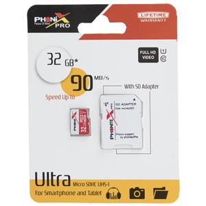 کارت حافظه microSDHC فونیکس تایوان کلاس 10 استاندارد UHS-I U1 سرعت 90MBps همراه با آداپتور SD ظرفیت 32 گیگابایت