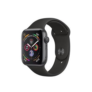 ساعت هوشمند اپل واچ سری 4 مدل 44 میلی متری با بند مشکی و بدنه آلومینیومی خاکستری Apple Watch Series 4 44mm Space Gray Aluminum Case with Black Sport Band