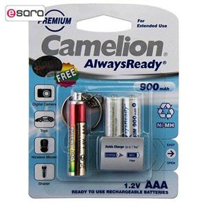 باتری نیم قلمی قابل شارژ Always Ready 900mAh+چراغ قوه LED
