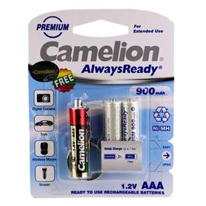 باتری نیم قلمی قابل شارژ Always Ready 900mAh+چراغ قوه LED Camelion Always Ready 900mAh+Torch