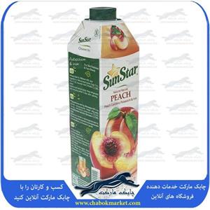 نوشیدنی طبیعی سان استار با طعم هلو 1000 میلی لیتر Sunstar Natural Peach Nectar 1lit