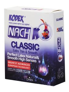 کاندوم ناچ کدکس مدل Classic Extra Thin & Smooth بسته 3 عددی