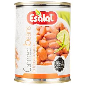 کنسرو خوراک لوبیا چیتی با قارچ در سس گوجه فرنگی اصالت Esalat Baked Beans With Mushrooms In Tomato Sauce 380gr 