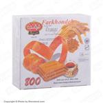 بیسکویت پذیرایی با طعم پرتقال و تزیین شکر (روغن بدون ترانس) 630 گرمی فرخنده