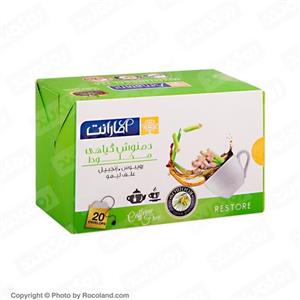 دمنوش گیاهی کیسه ای مخلوط زنجبیل علف لیمو با پاکت چهارلایه 20 عددی Amarant