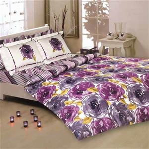 نیم ست ملحفه کشدار یک نفره 2 تکه(120) مل رز طرح آدرینا (Adrina)-روتاری ساتن