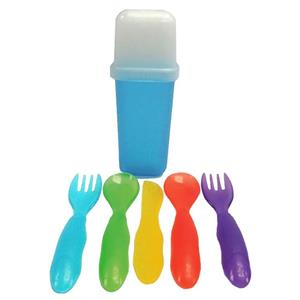 ست قاشق چنگال و چاقوی کودک تامی مدل Take And Toss بسته 5 عددی Tomy The First Years Take And Toss Travel Cutlery Set Pack Of 5