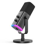 میکروفون پخش جریانی بازی FIFINE XLR/USB، میکروفون رایانه شخصی RGB با جک هدفون، دکمه بی‌صدا، دستگیره Gain، میکروفون رایانه برای ضبط پادکست YouTube Vocal در PS4/PS5-AM8  ارسال 10 الی 15 روز کاری