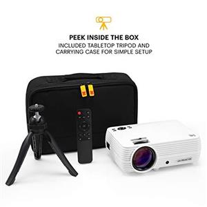 پروژکتور خانگی KODAK FLIK X7 (حداکثر کیفیت 1080p HD) با سه پایه و کیس | فشرده، پروژه های تا 150 اینچ با وضوح 720p و 30000 ساعت، لامپ LED لومن| سازگار با AV، VGA، HDMI و USB  ارسال 15 الی 20 روز کاری 