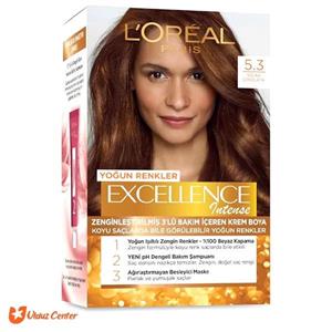 کیت رنگ مو لورآل مدل Excellence شماره 5.3 حجم 48 میلی لیتر رنگ شکلاتی