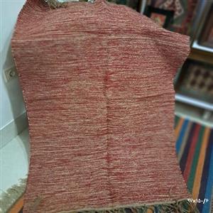 گلیم دستبافت پشمی تک رنگ با ابعاد حدود 97 در 150 کد 6