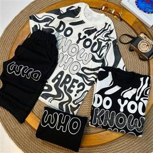 ست تیشرت و شلوارک نگین کاری شده از سایز 45 تا 60