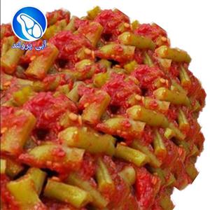 لوبیا سبز با پوره ی گوجه فرنگی تازه و کاملآ بهداشتی در بسته بندی نیم کیلویی