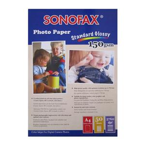 کاغذ عکس سونوفکس مدل Standard Glossy 150GSM سایز A4 بسته 50 عددی Sonofax 150GSM Standard Glossy Paper A4 Size 50 Sheets