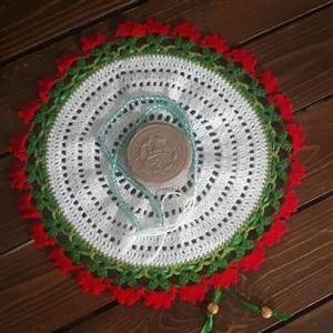 سجاده کیفی بافتنی طرح گل لاله