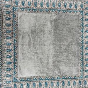 سفره ورومیزی قلمکاری صادراتی اعلا زمینه مخمل طوسی رنگ 