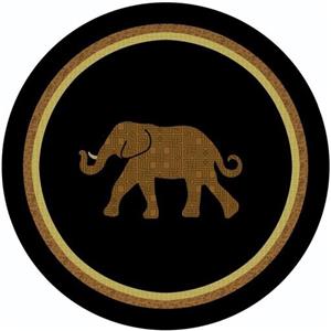 فرشینه مخمل گرد طرح فیل.قطر 140بسیار زیبا و لاکچری