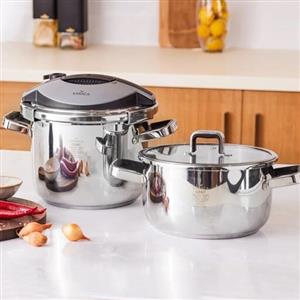 زودپز دوقلوی کاراجا مدل orbit رنگ سیاه گنجایش 4و6 لیتری