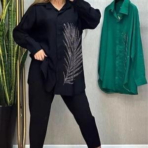 (ارسال رایگان) مانتو (تونیک شومیز) نگین پر بدون ریزش- بابوس دو نخ درجه یک فری سایز - فروشگاه پوشاک زنانه آپارل