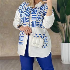 شومیز مانتویی دو جیب