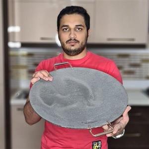 ساج چدنی 44 سانتی دسته دار (ساج نان پزی چدن اصل) 011