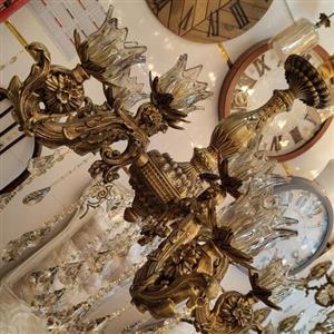 لوستر ژرویدا بزرگ 5 شاخه 10 لامپه شاخه بزرگ طوق بزرگ قطر لوستر 80 سانت