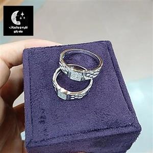 حلقه ست نقره زنانه مردانه رولکسی باعیار 925 و آبکاری طلا سفید 