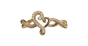 انگشتر ژوپینگ طرح قلب نگین دار کد 5011