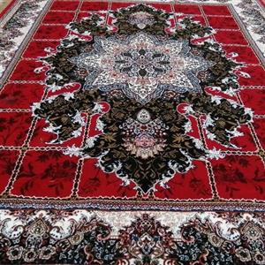 فرش ماشینی 12 متری مناسب پذیرایی440 شانه  کاشان  زمینه تیره (پس کرایه)