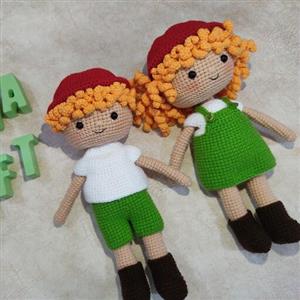 عروسک خواهروبرادری عروسک دوقلو دستبافت