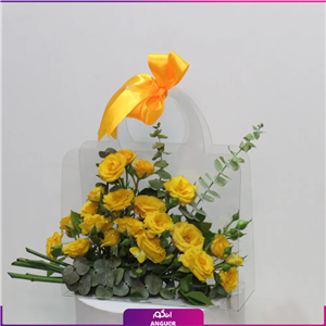 فلاور بگ گل 15 شاخه رز مینیاتوری زرد 
