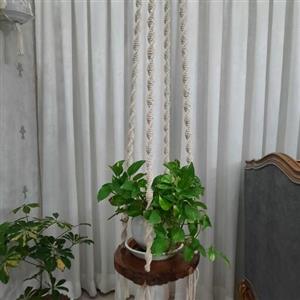 آویز مکرومه با چوب طبیعی