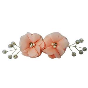 گل مصنوعی پارچه ای مروارید دار بسته 3 عددی