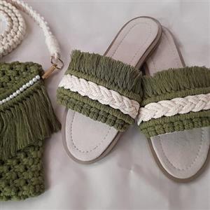 کیف زنانه مکرومه صندل زنانه مکرومه