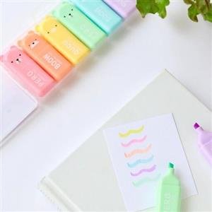 هایلایتر خرسی بو boow 4 عددی رنگای پاستلی و جذاب با طاهر کیوت و خنگ