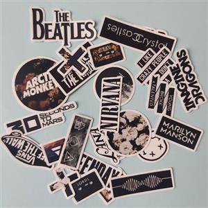 پک استیکر مشکی بلک دارک انگلیسی برش خورده 25 عددی