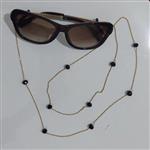 بند عینک و گردنبند رو لباسی کریستالی با زنجیر و قفل استیل و رنگ ثابت