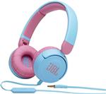 JBL Jr 310 Kids Wired On-Ear Headphones Safe Sound (lt85dB) Built-In Mic Sof Padded Headband Comfortable Ear Cushion Compact and Foldable Design Single-Side Flat Cable - Blue JBLJR310BLU - ارسال 10 الی 15 روز کاری