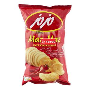 چیپس فلفل مزمز متوسط Maz Maz Potato Chips Sheet Pepper Flavour 80gr