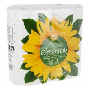 دستمال توالت چشمک چهار 4 قلو طرح آفتابگردان Cheshmak Sunflower Toilet Paper Pack of 4