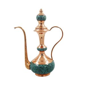 گلاب پاش بزرگ 35 سانتی فیروزه کوبی هنر مس و فیروزه کوبی نیشابور