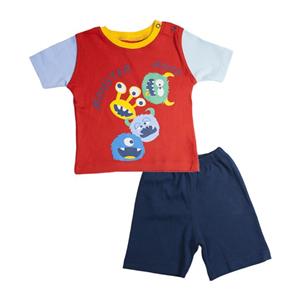 ست تی شرت و شلوارک نوزادی ادمک مدل مانستر کد 160801 