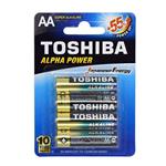 باتری قلمی توشیبا مدل Alpha Power بسته 4 عددی