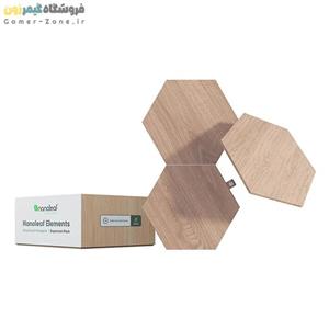پک توسعه دهنده پنل روشنایی شش ضلعی هوشمند نانولیف طرح چوب Nanoleaf Elements Hexagons Wood Look Expansion Pack (3 Panels) 