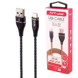کابل تبدیل USB به Type-C تسکو مدل TC C701 طول 1 متر