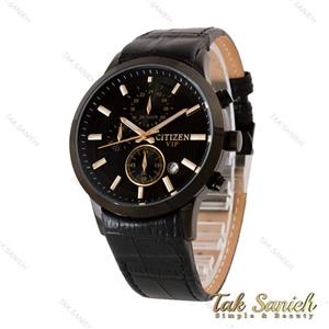 ساعت سیتیزن VIP مردانه تمام مشکی ایندکس طلایی Citizen-4886-G