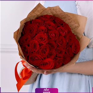 دسته گل رز قرمز 25 شاخه