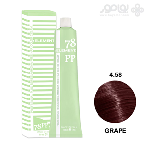 رنگ موی بدون آمونیاک المنت شماره 4.58 رنگ شرابی انگوری حجم 60 میل 
