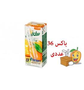 باکس 36 عددی آبمبوه پاکتی 200 میلی لیتر پرتقال سان استار