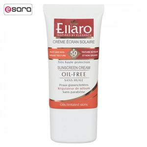 کرم ضد افتاب الارو مدل Oil Free حجم 40 میلی لیتر Ellaro Sunscreen Cream 40ml 